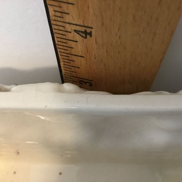 VTG Made in Japan Floral Ivory Planter Rectangular Cachepot 10” MCM Roses Beaded - Picture 7 of 10